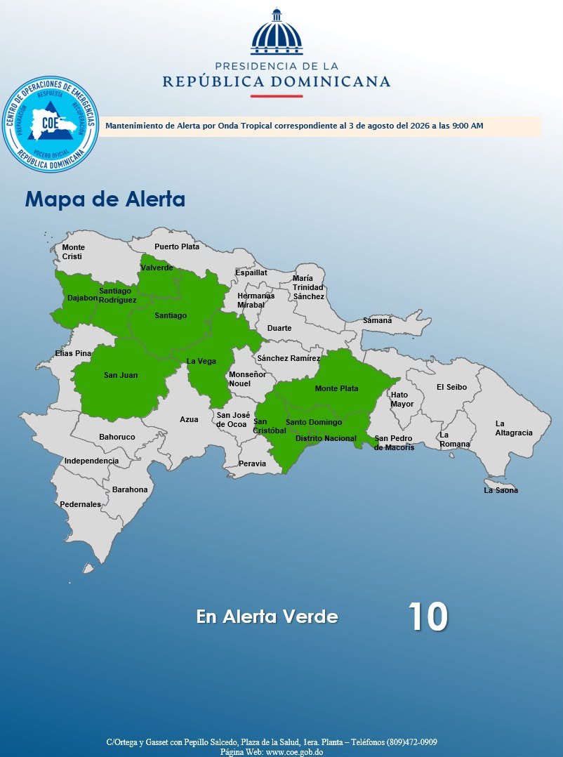 Mapa de alertas COE
