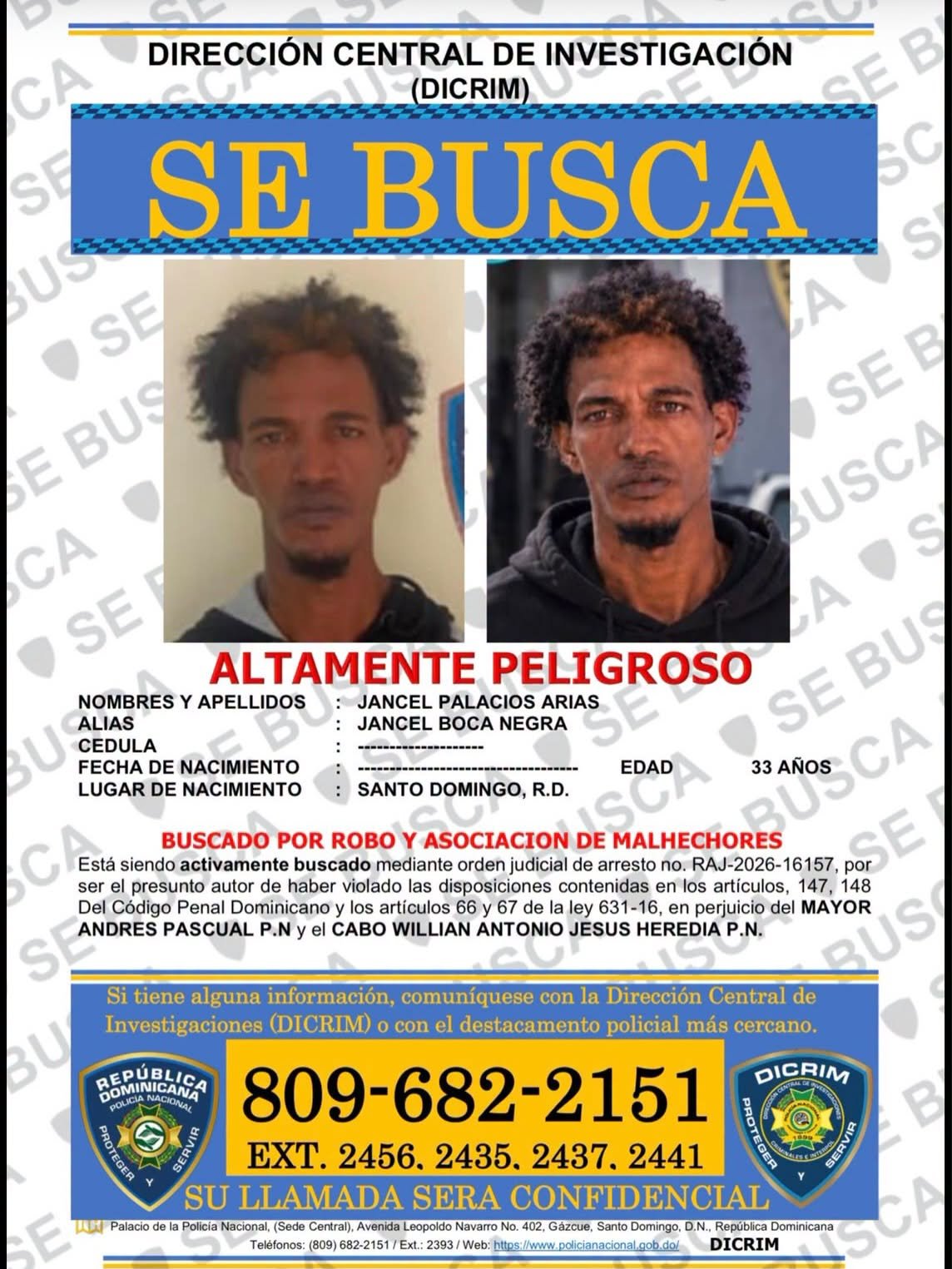 Credito: Policía Nacional República Dominicana