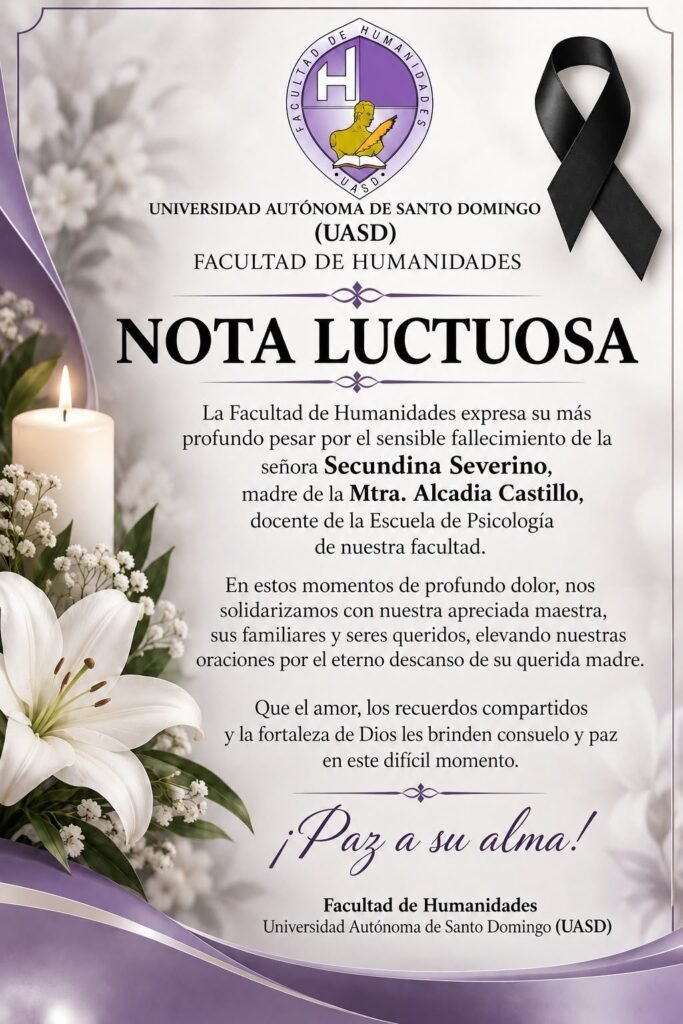 Nota luctuosa por el fallecimiento de Secundina Severino