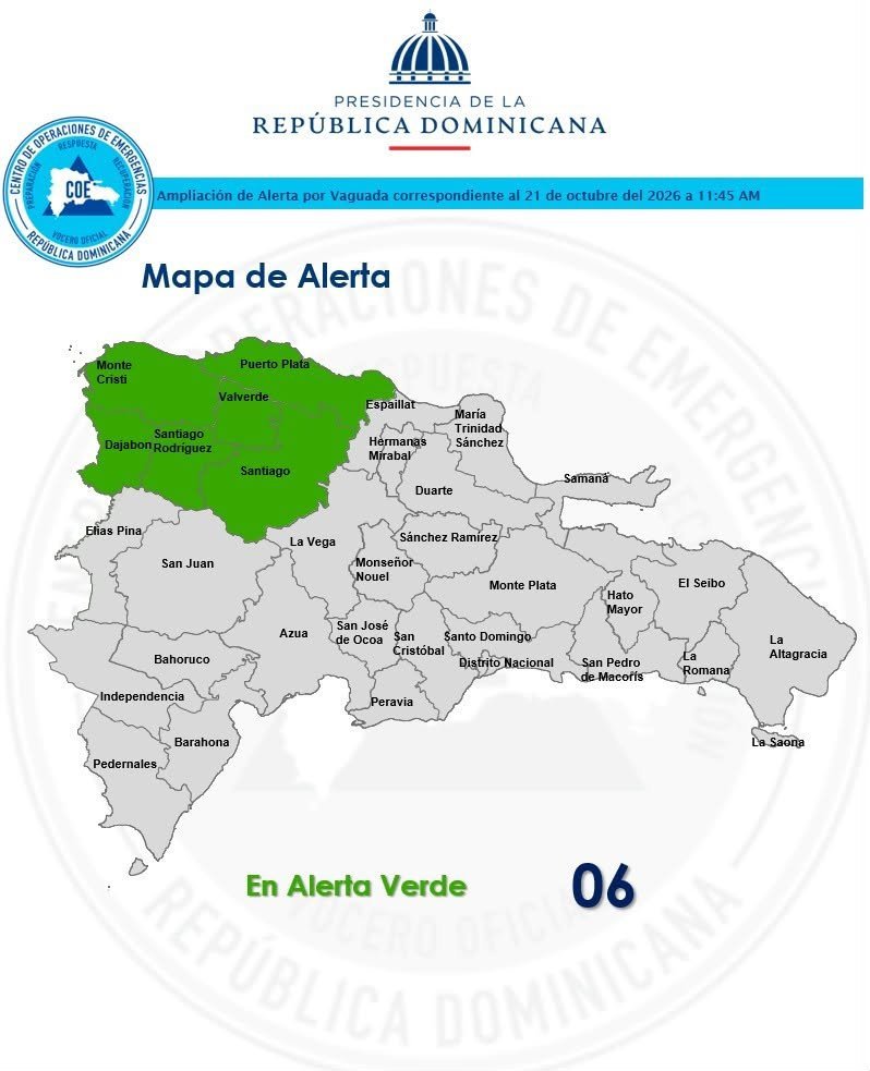 Pronóstico de aguaceros y tormentas eléctricas en República Dominicana