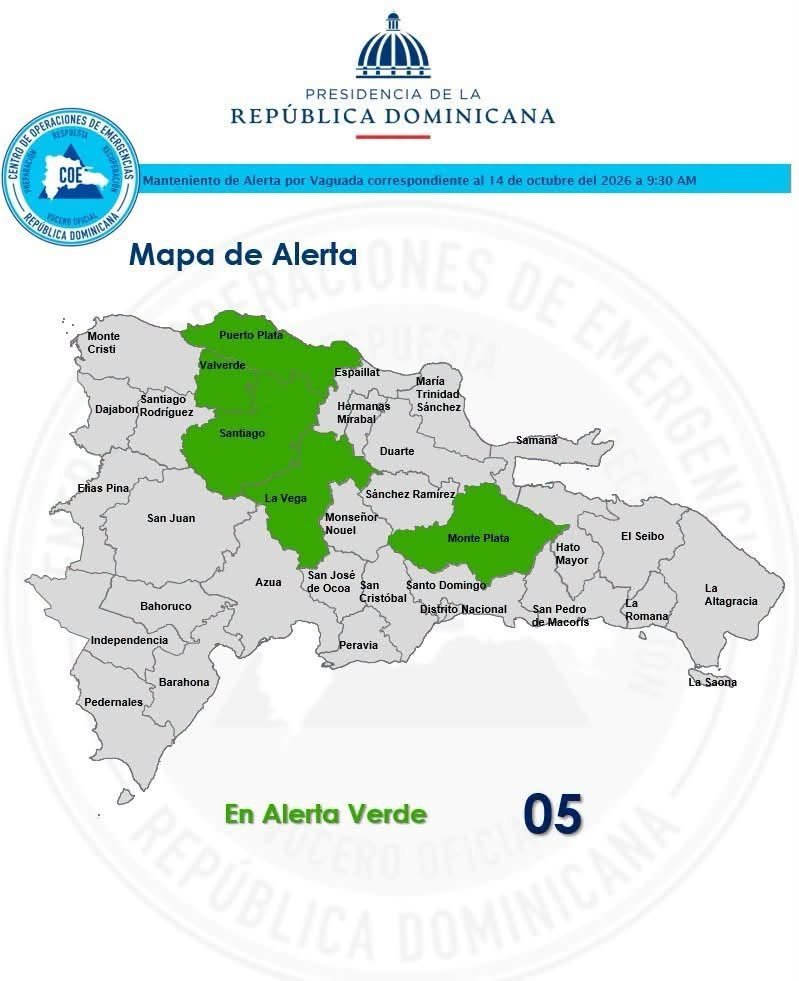 Alerta verde por lluvias fuertes anunciada por el COE