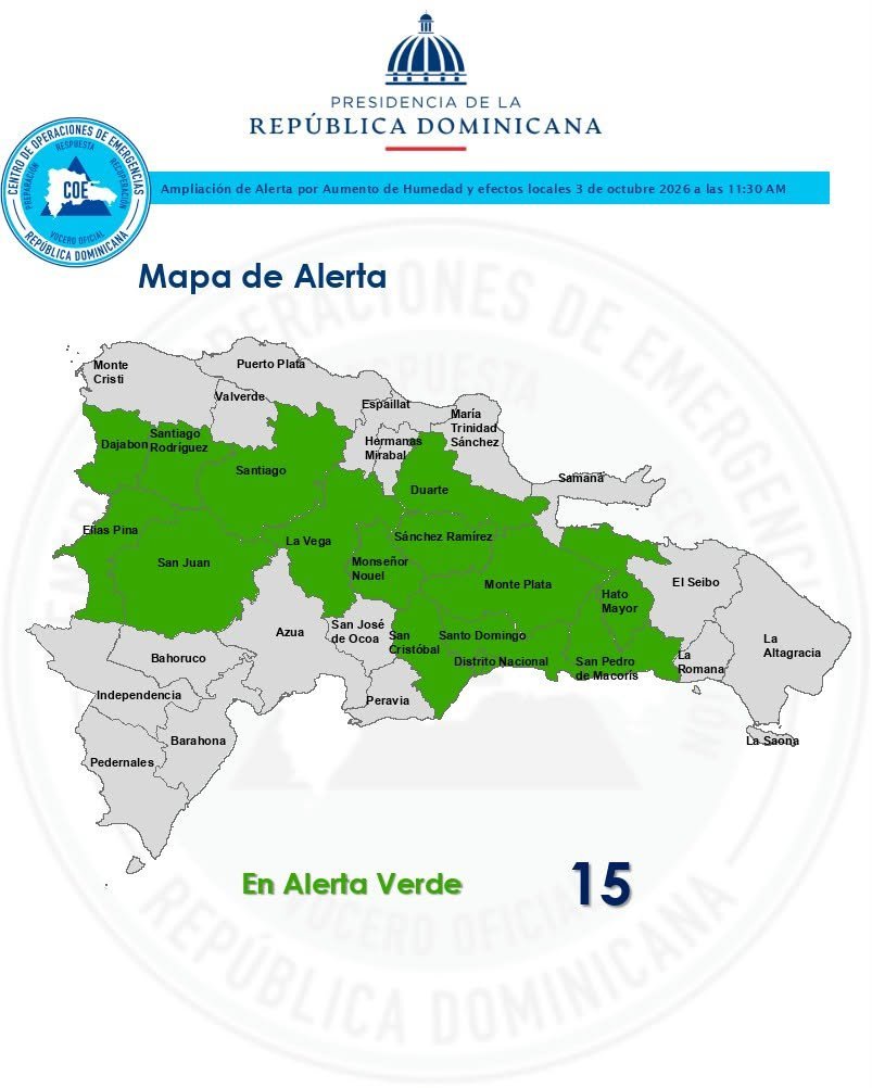 Alerta verde por vaguada y onda tropical