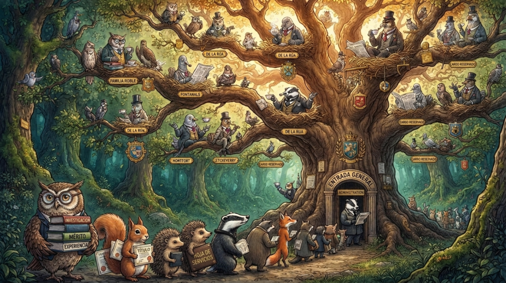 Ilustración editorial de El Árbol de los Apellidos